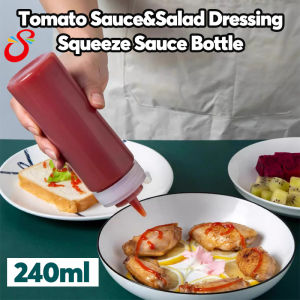 Squeezing Bottle Tomato Salad Dressing Transparent Plastic Tip Squeezing Commercial Oil Pot Seasonin
