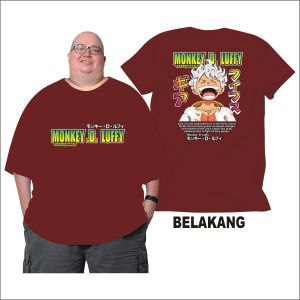 Max Bb 150 Kg Monkey D Luffy Laught Kaos Wanita Pria Kaos Jumbo Big Size 2XL3XL4XL5XL6XL7XL Pria Dan Wanita Bahan Semi Katun Combed 24