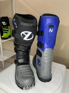 PROMO! Sepatu cross Trabas Trail ARF safety Besi Sepatu Enduro Bahan KULIT Hitam Abu Biru