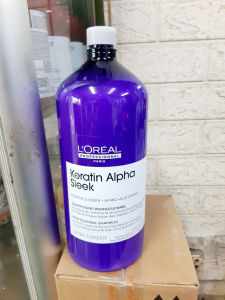 1 CHAI DẦU GỘI 1500ML TÓC THUẦN CHAY KERATIN LOREAL ALPHA SLEEK GIỮ NẾP 2 TUẦN VÀ PHỤC HỒI HƯ TỔN 1500ML