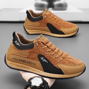 Giày Thể Thao Nam Chạy Bộ Mẫu Mới Mỏng Chống Trượt Thoáng Khí Mùa Xuân Cho Nam Thanh Niên Mặt Da Chịu Mài Mòn Kiểu Nam Thường Ngày