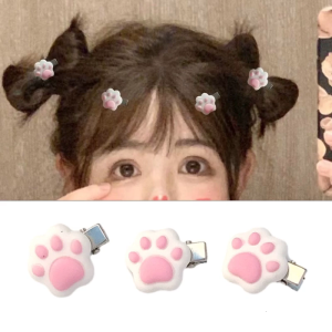1pc/1pair Mini Cat Paw Shape Hairpin for Sweet Girls Carnival Taking Photo Hair Barrettes Aesthetics Hair Accessories