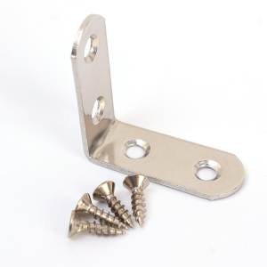 50pcs Stainless Steel Furniture Right Angle Fixator / L-shaped Shelves Partition Bracket with Screws / Right Angle Bracket for Wood Furniture Chair Drawer Cabinet with Screws