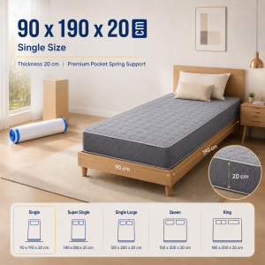 🔥CASA 8 inches Tilam Individual Pocket Spring Mattress Quality Plush Top Chiropractic Spring Mattress Anti Dust Mite 10 Years Warranty MY