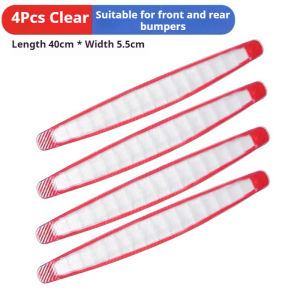 4Pcs Car Bumper Anti-Collision Strip Carbon Fiber Texture Front Rear Bumper Guard Protector Strip