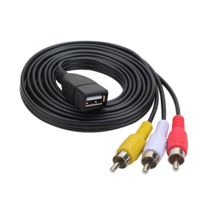 USB Female to 3RCA Male TV Video Composite Adapter Converters Cable Video Extension Cord for Phone Tablet Home Theater
