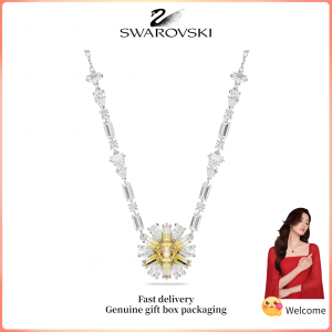 ♈ Swarovski ♈ Vòng cổ thời trang nữ Vòng cổ Idyllia bằng bạc Sterling S925 hình hoa đá quý pha lê vàng Quà tặng Valentine Quà sinh nhật