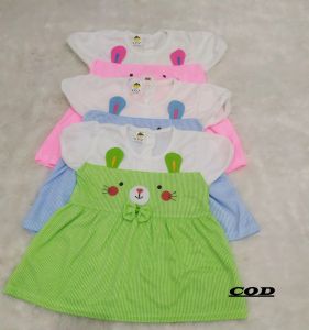 Dress Bayi Perempuan Bunny Salur / Baju Rok Anak Perempuan Murah