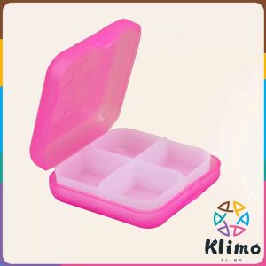 KLIMO 4 Slot Medicine Box Mini Storage Box Colourful Family First Aid Drug Box Organiser