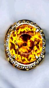 BATU PERMATA YELLOW CITRINE QUARTZ OVAL MIXED SUPER LUSTER