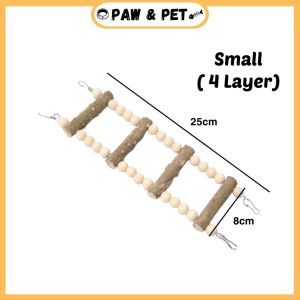 Natural Pepper Wood Swing Ladder Climbing Ladder Toys for Parrot Parakeet Lovebird Birdcage Accessories Mainan Burung