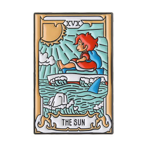 ภาพยนตร์การ์ตูนอนิเมะเรื่องวันเข็มกลัดต่อพ่วงผีไร้หน้าหุ่นไล่กาแมวมังกรตารางโลหะไพ่ทาโรต์เสื้อผ้ากระเป๋าเป้สะพายหลัง Lencana Pin หมวกอุปกรณ์เสริมของขวัญให้เพื่อน