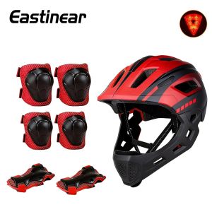 Eastinear2023 High Quality Childrens Full Face Bicycle Helmet Detachable Outdoor Sports Skateboard Roller Skating Riding Helmet