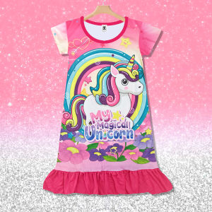 Sports Casual Girl Skirt Children Kids Long Dress Cartoon Palda ng mga Babae QGA006