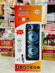 Audiobop Double 8INCH Super Bass Portable Wireless Bluetooth Speaker bk-8813 With Free Mic