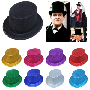 Glitter Pork Pie Hat Lincoln hat Bowler Top Hat Ringmaster Hat Jazz hat Magician Top Hat Magician Performed Hat