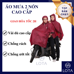 ÁO MƯA 2 ĐẦU CAO CẤP KHÔNG CHE ĐÈN XE MÁY áo mưa 2 mũ cho các cặp đôi áo mưa 2 nón tiện lợi cho hai người