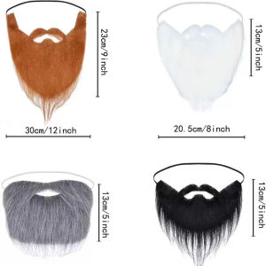 Amazon Halloween Beard Santa Beard White Long Hair Black Beard Party Beard Dress Up