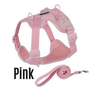 [Stock Ready] Dog Cat Harness Small Medium Pet Adjustable Transparent Buckle Leash Comfortable Walking狗狗牵引绳 宠物胸背带