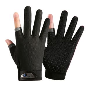 SPUNO Breathable 1Pair Touch Screen Gloves Outdoor Sport Cycling Gloves Carp Mitten Protective Mittens Fishing Gloves Anti-skid Mittens Three Fingers Gloves