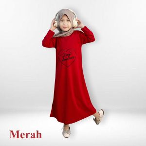 CF Kids Gamis Anak Perempuan Print DTF Eve Love Baju Muslim