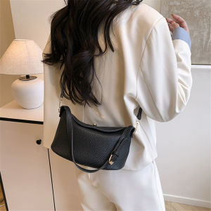 HUIIUH กระเป๋าสะพายกระเป๋าแฟชั่นสบายๆสำหรับผู้หญิงใหม่ที่เรียบง่ายสีทึบอเนกประสงค์ พร็อพเนื้อ