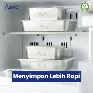 Asta Wadah Stainless Food Container Plus Capit Makanan 3 in 1