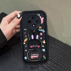 Case for redmi 14C 5g poco c75 c71 poco F7 M7 PRO 5G phone casing Softcase Silicone shockproof Cover new design aesthetic mirror Rabbit with holder JTCETZJ01