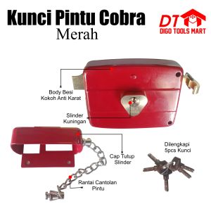 Kunci Pintu Gerbang Besi Cobra Otomatis Computer Key Merah