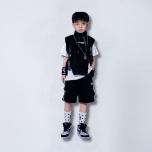CALVIN Setelan Dance Korea Anak Laki Laki Atasan Rompi Bawahan Cargo Pendek LITTE R0OM KIDS