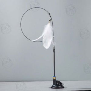 Cat Teaser Stick Interactive Toy With Feather Bell Suction Cup Durable Entertaining Exercise Tool Mainan Kucing