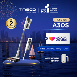 Tineco A30S Cordless Vacuum Cleaner | 160AW Suction | 60 Mins Runtime | 1L Dustbin