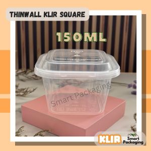 [ISI 25 PCS] Thinwall KLIR Square 120ml 150ml / Kotak Plastik Persegi / Tempat Makan / Plastik Bekal Sekali Pakai