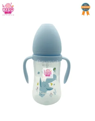 Bình Sữa Cổ Rộng PP AKI 180ml - 240ml - 300ml (tặng kèm núm vú cổ rộng)