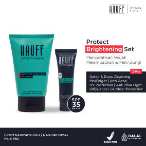 HAUFF PROTECT BRIGHTENING SET | Paket Skincare Pria | Mencerahkan Wajah | SPF 35 PA +++