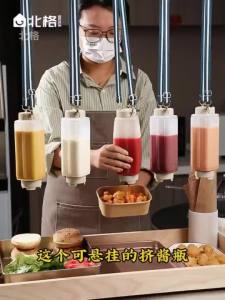 2/4/6PC Hanging Sauce Squeeze Bottle Condiment Dispenser Tomato Thousand Island Salad Mustard Sauce Bottle