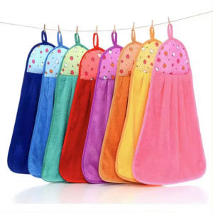Coral fleece Hand Towel Absorbent Cloth Dishcloths Hanging Cloth Kitchen Accessories 30*40cm
