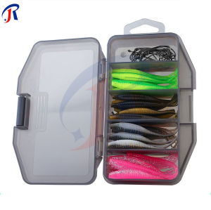 R.joy - 61Pcs Umpan Soft Lure 1 Set Box Kotak Umpan Pacning Ikan Umpan Pancing Tiruan Bentuk Ikan Bahan Karet Silicon Lembut Panjang 6 Cm SET BOX 40 soft lure Free Bait Box 20 Curved Hooks Fake Bait Soft Bait Fishing Lure Umpan Pancing Umpan Lembut
