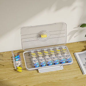 O-KAY 7/21/28 Grids Weekly Portable Travel Waterproof Pill Case Organizer Medicine Storage Container Pill Dispenser Tablet Pill Box