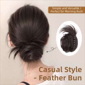 MAOMEI 2pcs Hợp chất tổng hợp Kẹp tóc búi tóc bồng bềnh Phụ kiện tóc Thanh lịch Tóc giả búp hoa lười biếng Cổ điển Vô hình Tóc giả kiểu búi rối dành cho phụ nữ