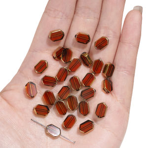 Gold-Rimmed Glass Beads For Handmade Bracelet Necklace Earring DIY Craft Jewelry Making Accessories