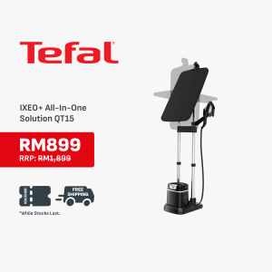 Tefal Ixeo+ Iron Steamer (QT15) (All-In-One Solution 3 position SmartBoard removable base no settings) (Sterika baju)