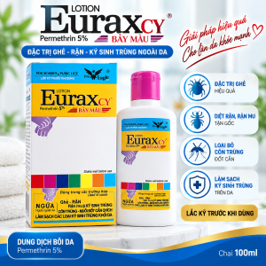 Kem Trị Ghẻ Rận Euraxcy 5% - Dung Dịch Bôi Da - Hỗ Trợ Ngứa Do Rận Ghẻ Nấm - Hộp 1 Chai 50ml