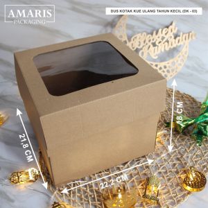 DK-03 Kardus Die Cut Mika Kotak Kue Ulang Tahun Kecil Isi 10 Pcs Amaris Packaging
