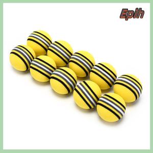 [Epih] 10Pcs Rainbow Stripe foam Sponge Golf Balls Swing Practice Training Aids