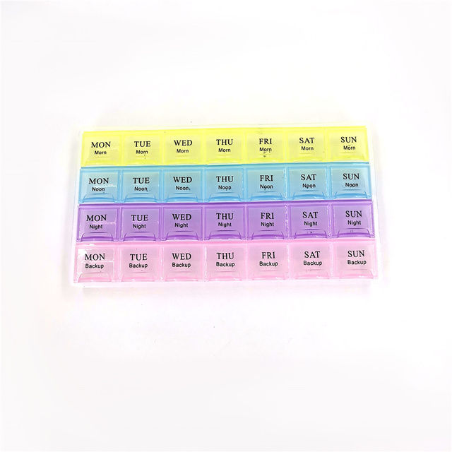 14/28 Grids Pill Box Case 7 Days Weekly Pill Case Medicine Tablet ...