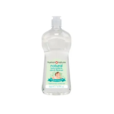 Human Nature Natural Baby Bottle & Utensil Cleanser / Fragrance-Free Dishwashing Liquid Safe for Baby Bottles Nipples and Washable Toys (No Harmful Chemicals)