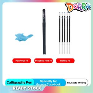 Kids Magic Groove Copybook Set 4 Books | 儿童学习字帖套装 | Perfect Gift for Children | With 1 Writing Pen + Pen Holder + 5 Refills | Reusable Early Learning Calligraphy