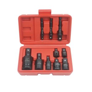 JPTD 10Pcs/Set 12 Point Socket Sleeve Extra Long Universal Drive Ratchet Wrench Reducer Set 1/4inch 3/8inch 1/2inch Impact Socket Adapter Set Car Repair