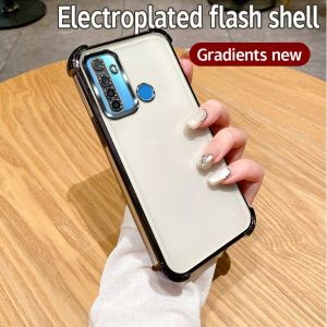 Luxury Plating Case For Realme 5 Realme 5i Realme 5s Realme 6i RMX1925 RMX2030 RMX2032 RMX2040 RMX1911 RMX1919 RMX1927 Clear Shockproof Camera Protection Cover